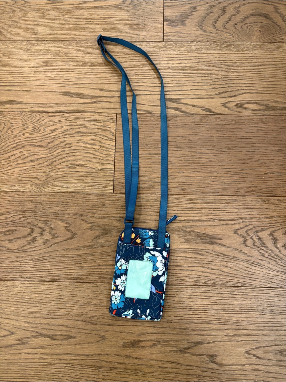 Vera Bradley Floral Crossbody phone and  Card Holder - Navy Blue